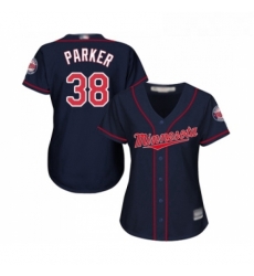 Womens Minnesota Twins 38 Blake Parker Replica Navy Blue Alternate Road Cool Base Baseball Jersey 