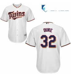 Youth Majestic Minnesota Twins 32 Zach Duke Replica White Home Cool Base MLB Jersey 