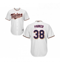 Youth Minnesota Twins 38 Blake Parker Replica White Home Cool Base Baseball Jersey 