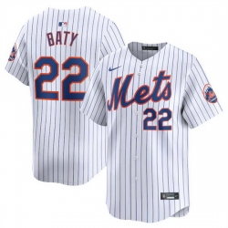 Men New York Mets 22 Brett Baty White Home Limited Stitched Baseball Jersey