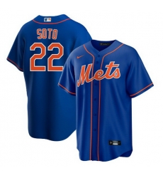 Men New York Mets Juan Soto #22 Blue Cool Base Stitched MLB Jersey