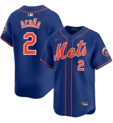 Men New York Mets Nike Luisangel Acuna #2 Blue Home Stitched Player Jersey