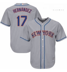 Mens Majestic New York Mets 17 Keith Hernandez Replica Grey Road Cool Base MLB Jersey