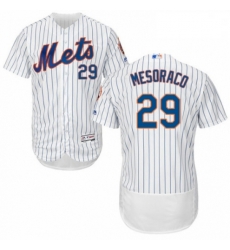 Mens Majestic New York Mets 29 Devin Mesoraco White Home Flex Base Authentic Collection MLB Jersey