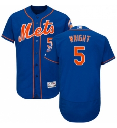 Mens Majestic New York Mets 5 David Wright Royal Blue Alternate Flex Base Authentic Collection MLB Jersey