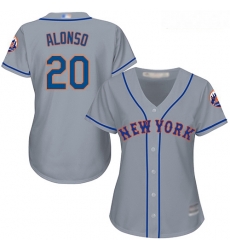 Mets #20 Pete Alonso Grey Road Women Stitched Baseball Jersey