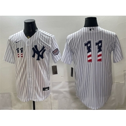 Men New York Yankees  11 Anthony Volpe White 2026 USA 250 Fourth of July Home Stadium Stitched Baseball Jersey