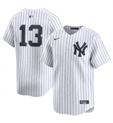 Men New York Yankees 13 Jazz Chisholm Jr White 2024 Home Limited Stitched Baseball Jersey