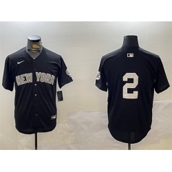 Men New York Yankees 2 Derek Jeter Black With Patch Limited Stitched Baseball Jersey