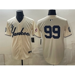 Men New York Yankees  99 Aaron Judge Cream Limited Stitched Baseball Jersey