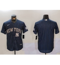 Men New York Yankees Navy Team blank Cool Base Stitched Baseball Jersey