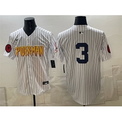 Men New York Yankees X Spider Man  3 Babe Ruth White Limited Stitched Baseball Jersey