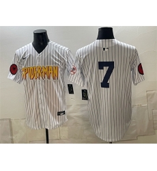 Men New York Yankees X Spider Man 7 Mickey Mantle White Limited Stitched Baseball Jersey Men New York Yankees X Spider Man 7 Mickey Mantle White Limited Stitched Baseball Jersey