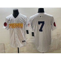 Men New York Yankees X Spider Man  7 Mickey Mantle White Limited Stitched Baseball Jersey