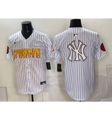 Men New York Yankees X Spider Man Team Big Logo White Limited Stitched Baseball Jersey 003 Men New York Yankees X Spider Man Team Big Logo White Limited Stitched Baseball Jersey 003