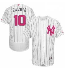 Mens Majestic New York Yankees 10 Phil Rizzuto Authentic White 2016 Mothers Day Fashion Flex Base MLB Jersey