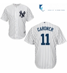 Mens Majestic New York Yankees 11 Brett Gardner Replica White Home MLB Jersey