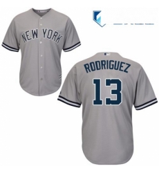 Mens Majestic New York Yankees 13 Alex Rodriguez Replica Grey Road MLB Jersey