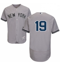 Mens Majestic New York Yankees 19 Masahiro Tanaka Grey Road Flex Base Authentic Collection MLB Jersey