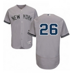 Mens Majestic New York Yankees 26 Tyler Austin Grey Road Flex Base Authentic Collection MLB Jersey