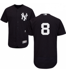 Mens Majestic New York Yankees 8 Yogi Berra Navy Blue Alternate Flex Base Authentic Collection MLB Jersey