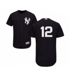 Mens New York Yankees 12 Troy Tulowitzki Navy Blue Alternate Flex Base Authentic Collection Baseball Jersey