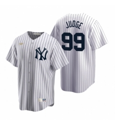 Mens Nike New York Yankees 99 Aaron Judge White Cooperstown Collection Home Stitched Baseball Jerse