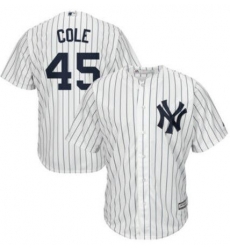 Yankees 45 Gerrit Cole White Cool Base Jersey