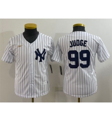 Women New York Yankees 99 Aaron Judge White Stitched Baseball Jersey