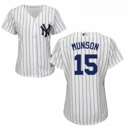 Womens Majestic New York Yankees 15 Thurman Munson Authentic White Home MLB Jersey