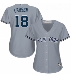 Womens Majestic New York Yankees 18 Don Larsen Authentic Grey Road MLB Jersey