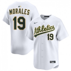 Men Athletics Nike Home Limited Custom Jersey White Morales Luis 19