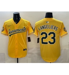 Men Oakland Athletics Shea Langeliers 2026 Yellow Alternate Sacramento Celebrating 125 Years Vapor Limited Stitched Baseball Jersey Men Oakland Athletics Shea Langeliers 2026 Yellow Alternate Sacramento Celebrating 125 Years Vapor Limited Stitched Baseball Jersey