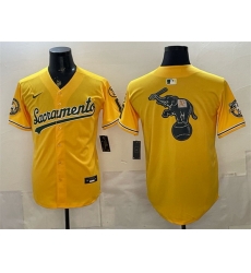 Men Oakland Athletics Team Big Logo 2026 Yellow Alternate Sacramento Celebrating 125 Years Vapor Limited Stitched Baseball Jersey Men Oakland Athletics Team Big Logo 2026 Yellow Alternate Sacramento Celebrating 125 Years Vapor Limited Stitched Baseball Jersey