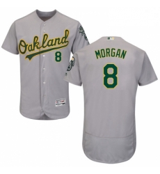 Mens Majestic Oakland Athletics 8 Joe Morgan Grey Road Flex Base Authentic Collection MLB Jersey