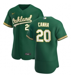 Oakland Athletics 20 Mark Canha Men Nike Kelly Green Alternate 2020 Authentic Player MLB Jersey