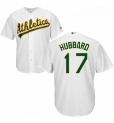 Youth Majestic Oakland Athletics 17 Glenn Hubbard Authentic White Home Cool Base MLB Jersey