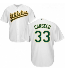 Youth Majestic Oakland Athletics 33 Jose Canseco Authentic White Home Cool Base MLB Jersey