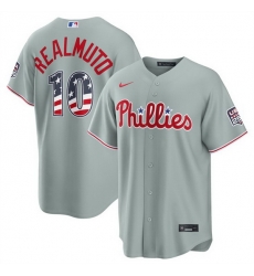 Men Philadelphia Phillies 10 J T Realmuto Grey USA 250 Fourth of July Home Stitched Baseball Jersey Men Philadelphia Phillies 10 J T Realmuto Grey USA 250 Fourth of July Home Stitched Baseball Jersey