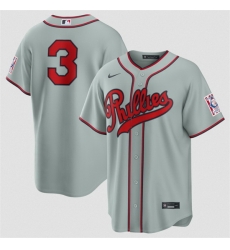 Men Philadelphia Phillies  3 Bryce Harper Gray 2026 Field of Dreams Stadium Stitched Baseball Jersey