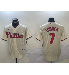 Men Philadelphia Phillies 7 Trea Turner gream Cool Base Stitched Jersey