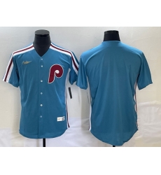 Men's Philadelphia Phillies Blank Blue Cooperstown Throwback Cool Base Nike Jersey