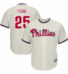 Youth Majestic Philadelphia Phillies 25 Jim Thome Replica Cream Alternate Cool Base MLB Jersey 