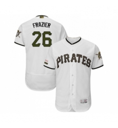 Mens Pittsburgh Pirates 26 Adam Frazier White Alternate Authentic Collection Flex Base Baseball Jersey