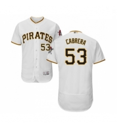 Mens Pittsburgh Pirates 53 Melky Cabrera White Home Flex Base Authentic Collection Baseball Jersey