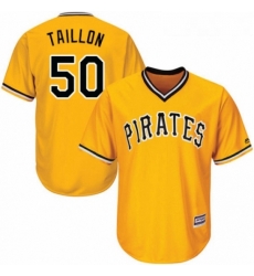 Youth Majestic Pittsburgh Pirates 50 Jameson Taillon Replica Gold Alternate Cool Base MLB Jersey 