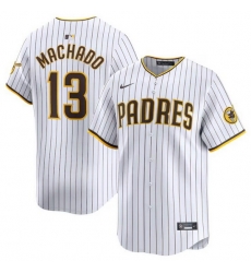 Men San Diego Padres 13 Manny Machado White 2024 Home Limited Stitched Baseball Jersey