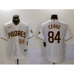 Men San Diego Padres 84 Dylan Cease White Cool Base Stitched Baseball Jersey