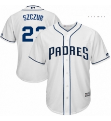 Mens Majestic San Diego Padres 23 Matt Szczur Replica White Home Cool Base MLB Jersey 