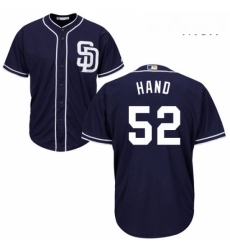 Mens Majestic San Diego Padres 52 Brad Hand Replica Navy Blue Alternate 1 Cool Base MLB Jersey 